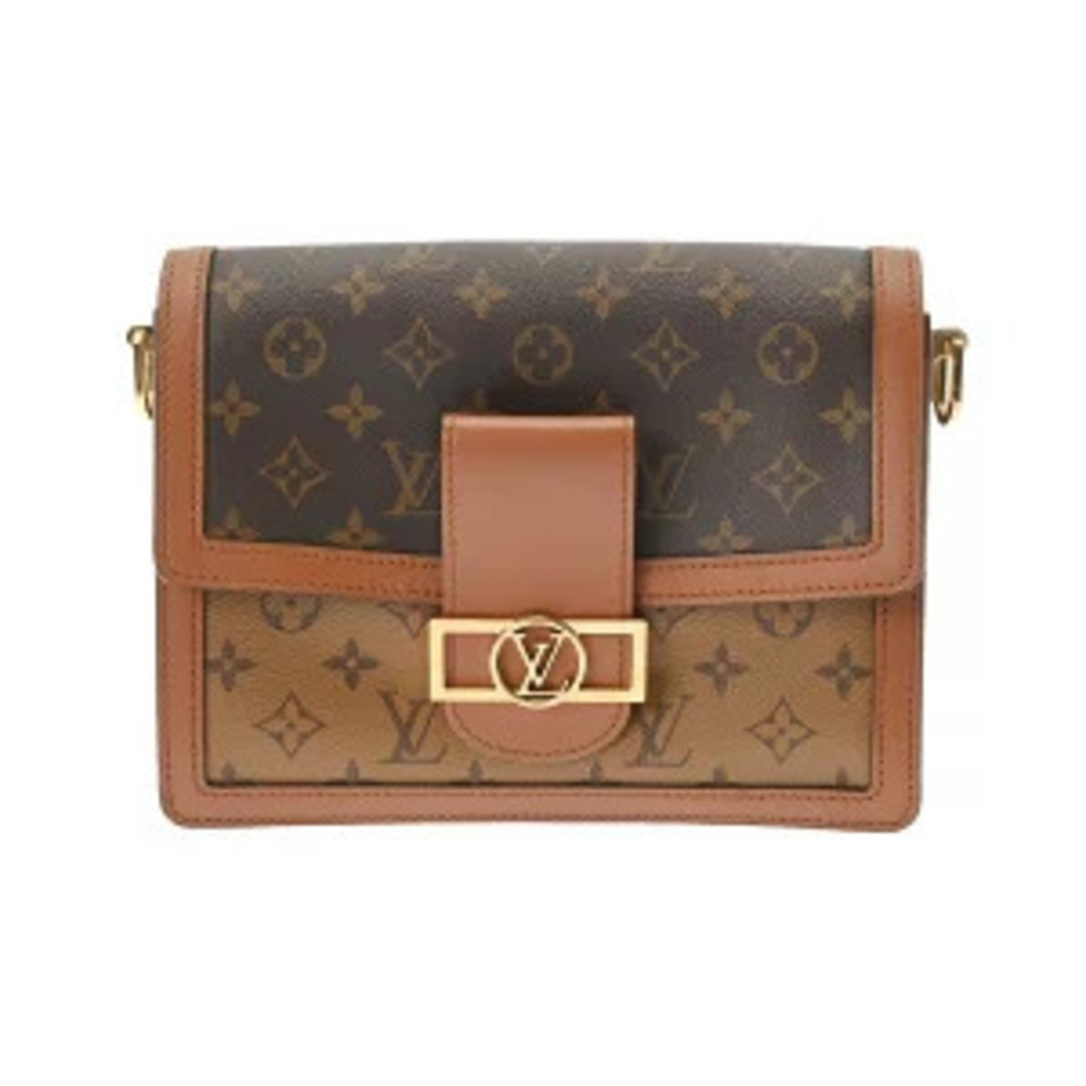 Louis Vuitton Monogram Reverse Dauphine Bag Brown Canvas Shoulder